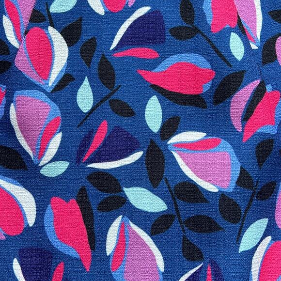 Anne Klein Dress Size 4 Blue Colorful Pattern Sleeveless Sheath Style Lined - Picture 2 of 10